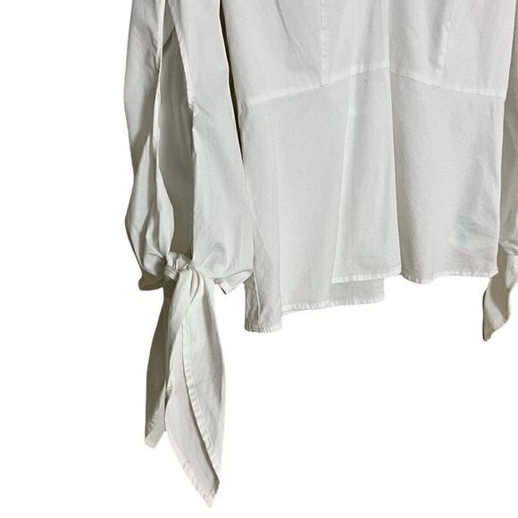 Universal Standard For J. Crew V Neck Tied Sleeve Shirt - Picture 3 of 6